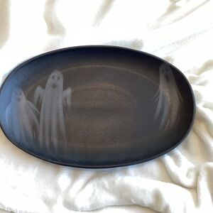 🕸️Black Ghost Platter Serving Dish Platter Mesa Brazil NEW Black Grey Halloween